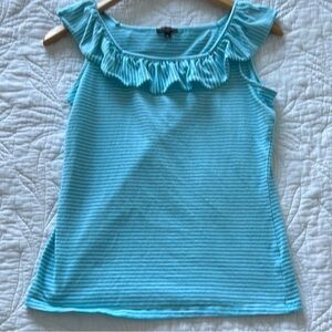 Talbots Aqua Striped Petite Top